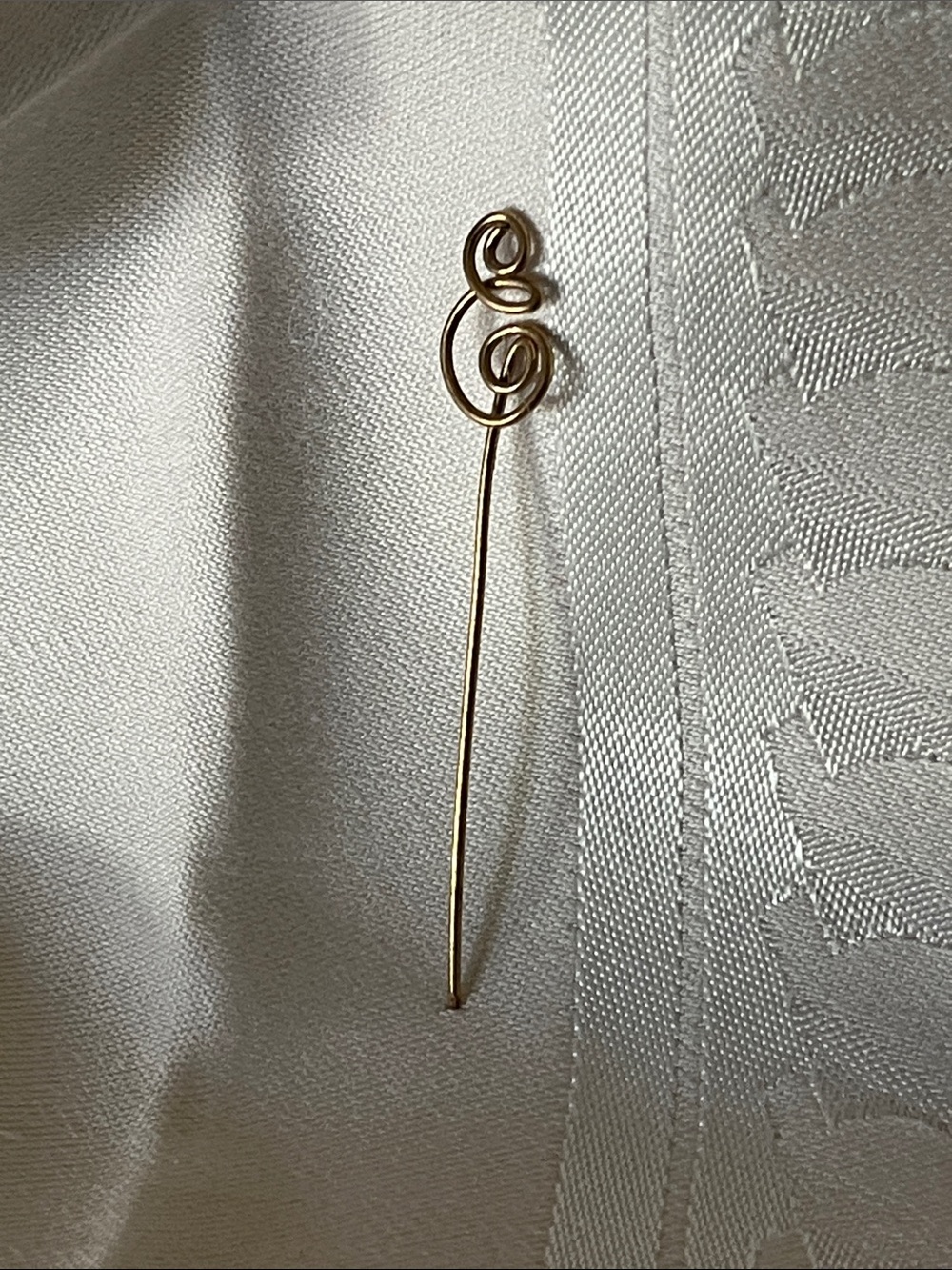 Minimalist Vintage Gold Tone Letter E Monogram Stick Pin 2 Inch